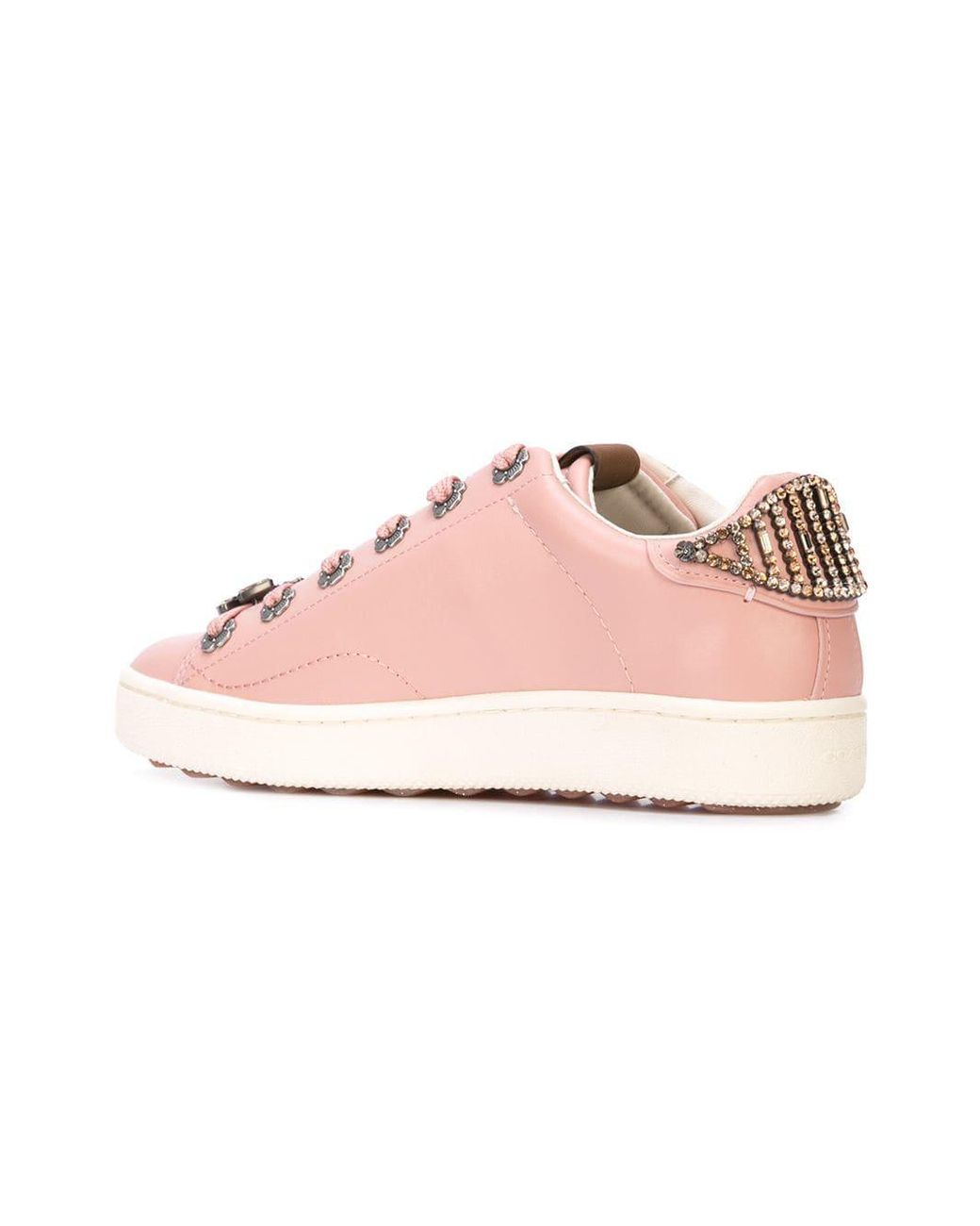 c101 low top sneaker with tea rose eyelets