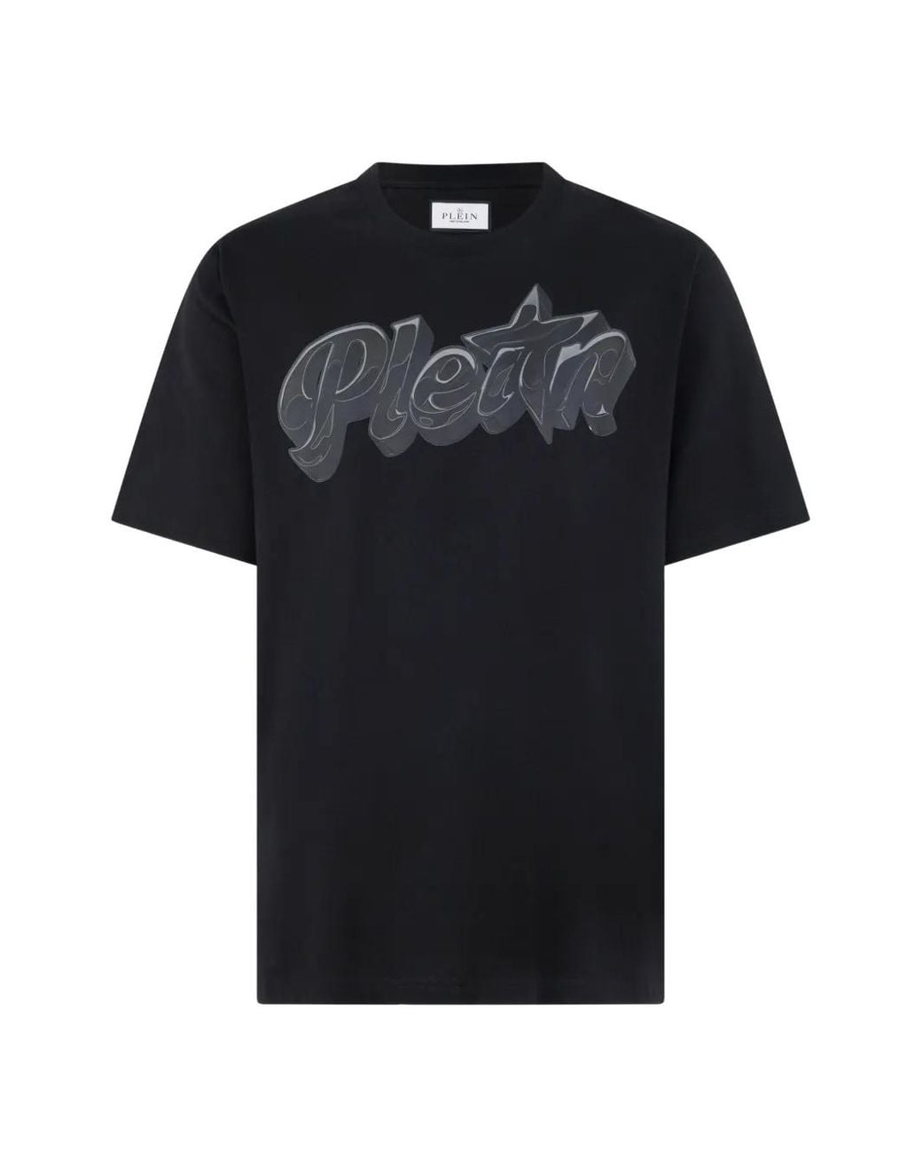 Philipp Plein Black Round Neck Graphic T-Shirt for men