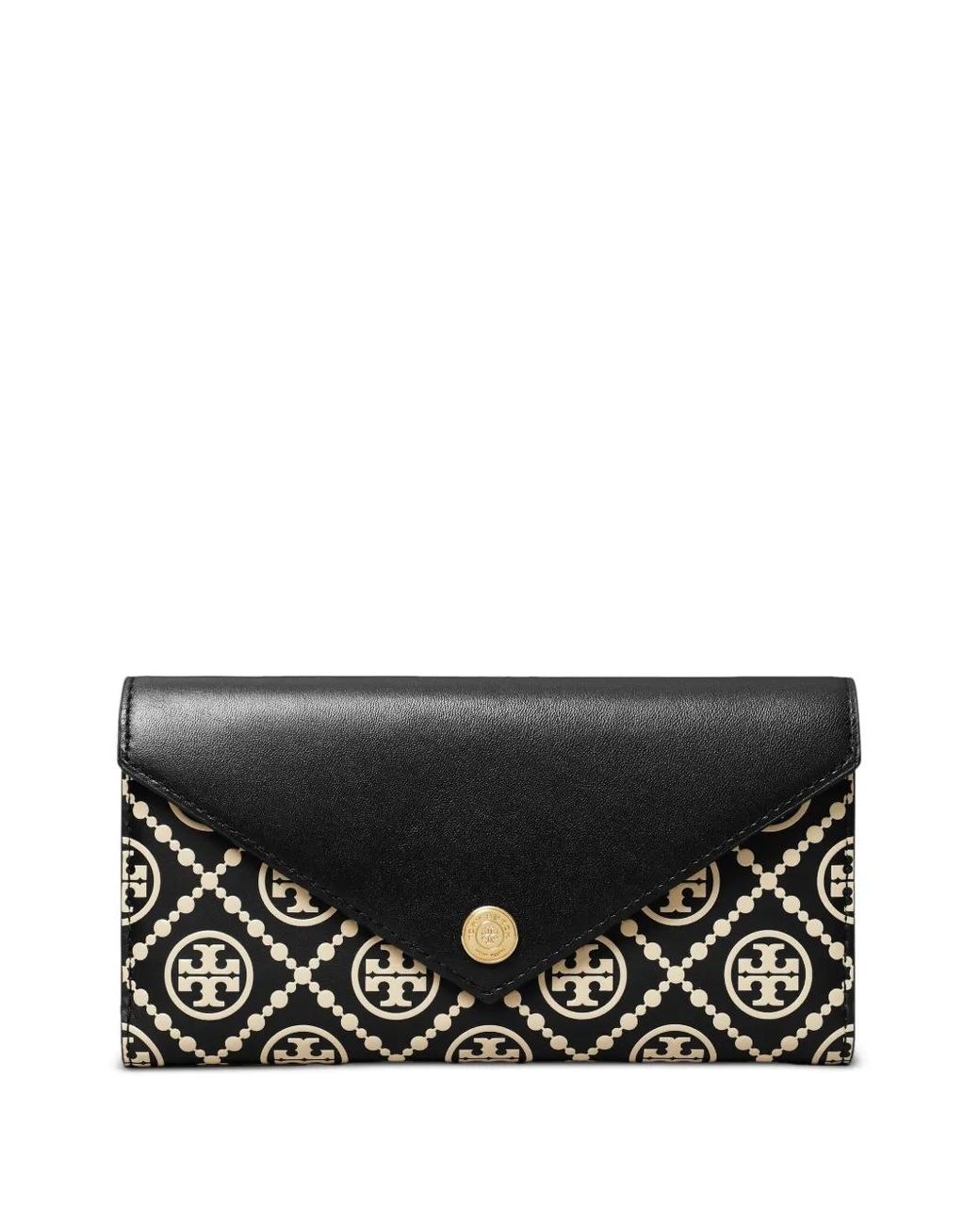 Tory Burch T Monogram Contrast Embossed Envelope Wallet in