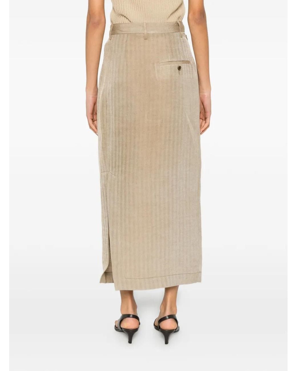 Uma Wang Grace Asymmetrische Maxi-Rok in het Natural