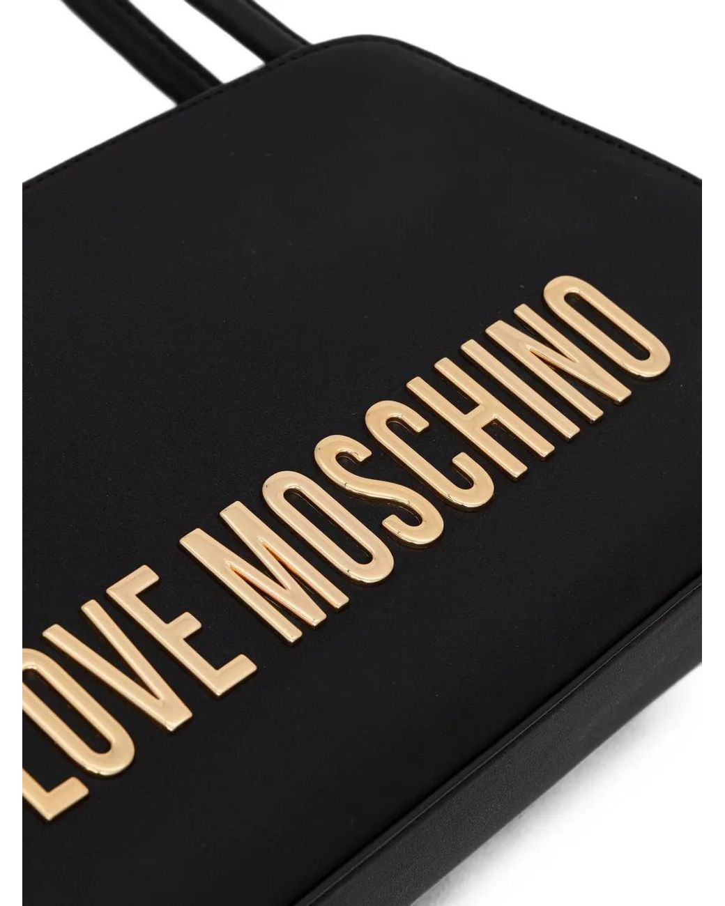 Love Moschino Black Logo-Lettering Shoulder Bag