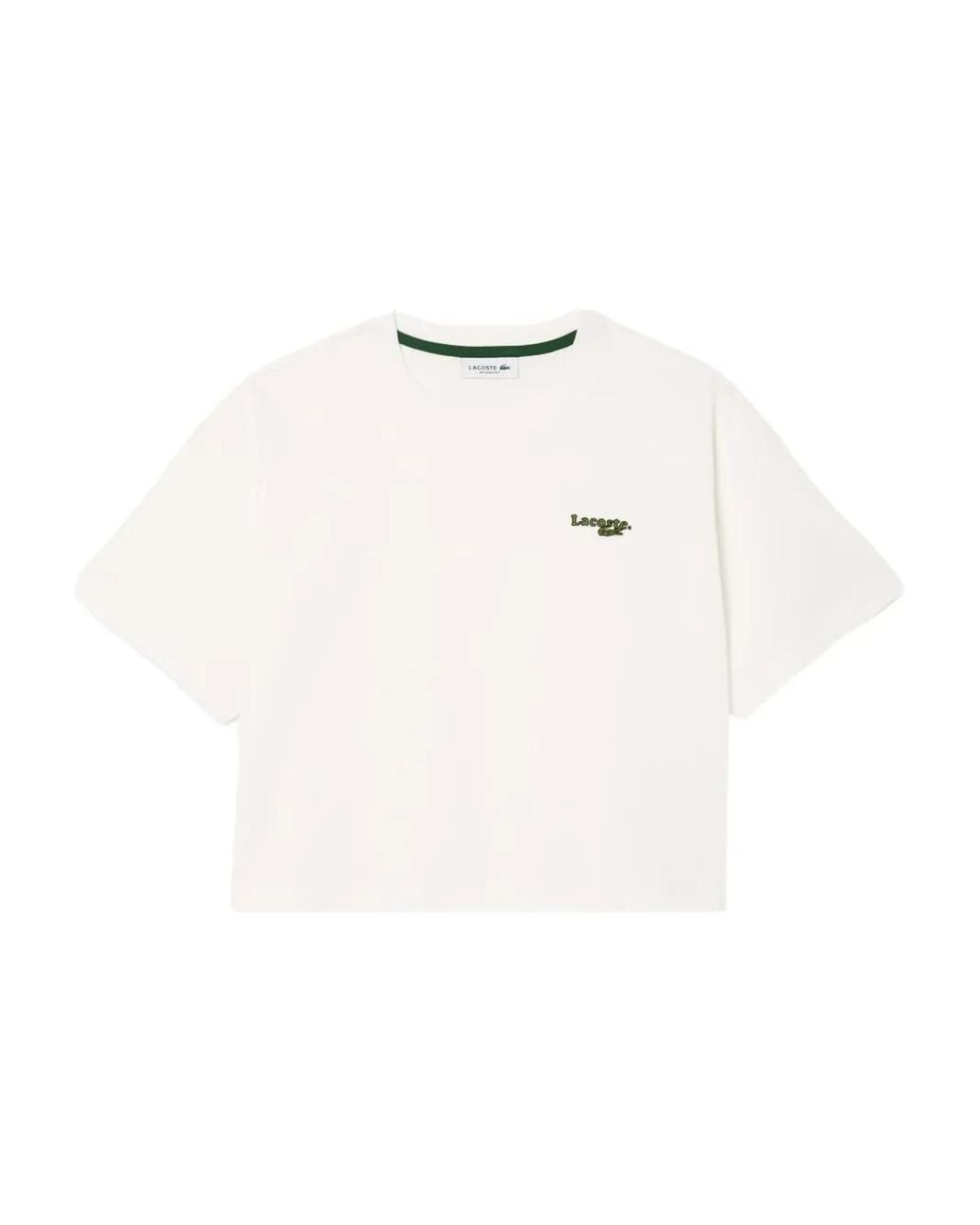 Lacoste White Logo-Patch T-Shirt