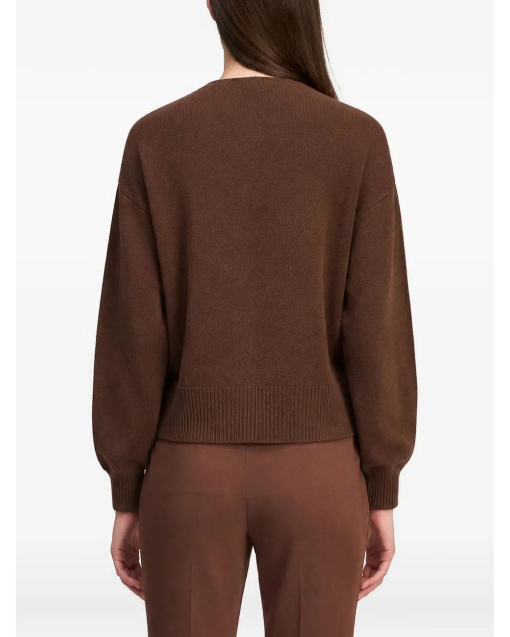 Cinq À Sept Brown Kavita Rhinestone-Embellished Cashmere Cardigan