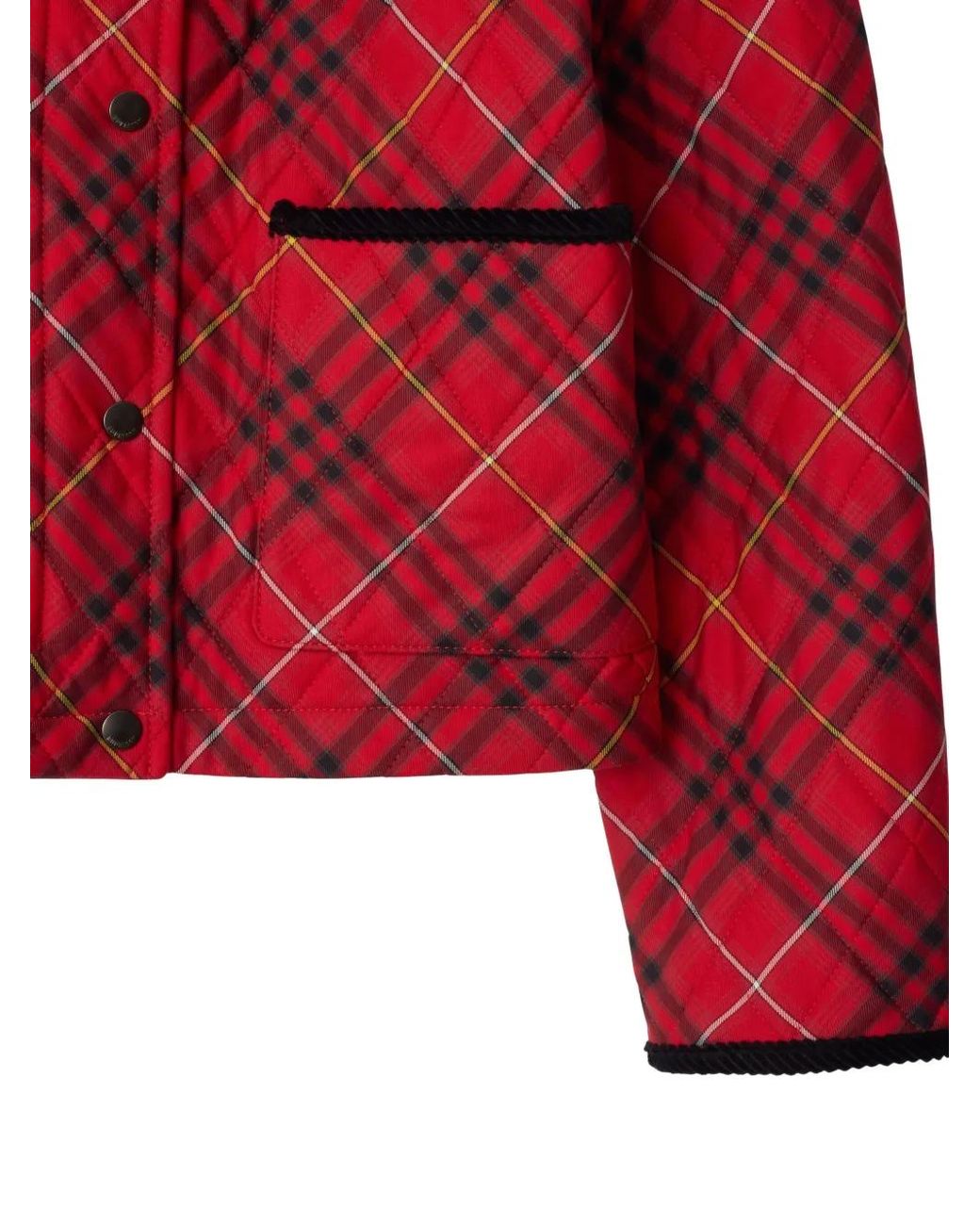 Burberry Red Quilted Cropped Jacket