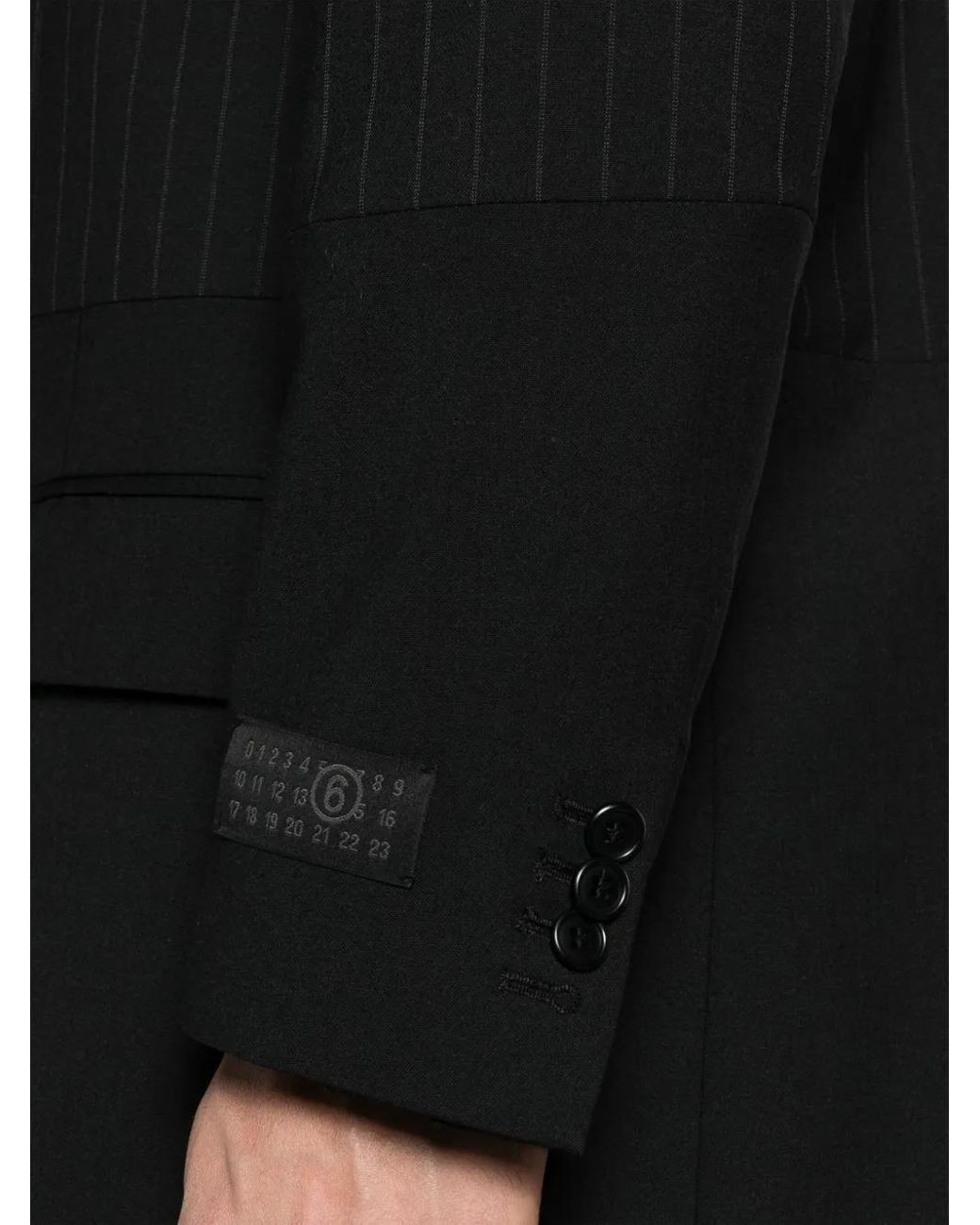 MM6 by Maison Margiela Black Panelled Single-Breasted Coat for men
