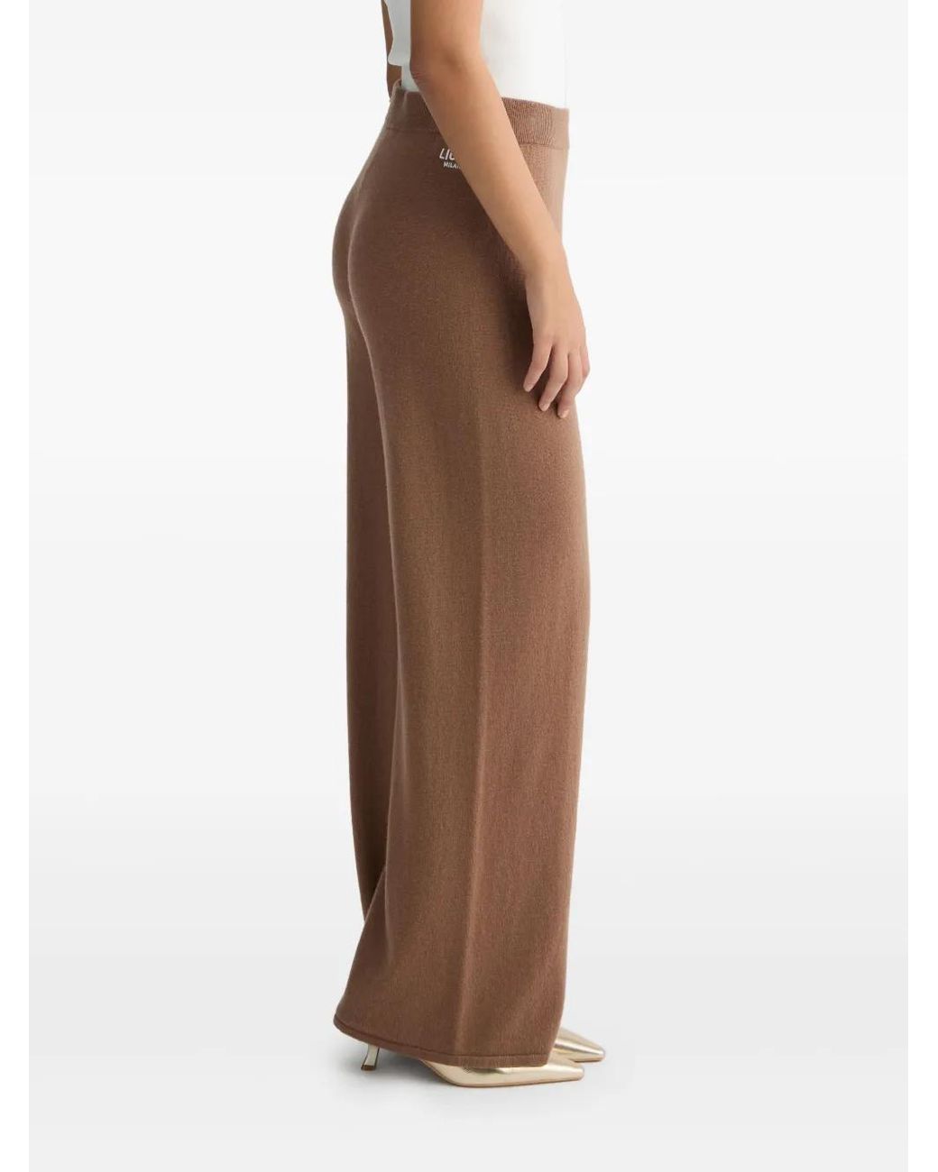 Liu Jo Brown Long Knitted Trousers