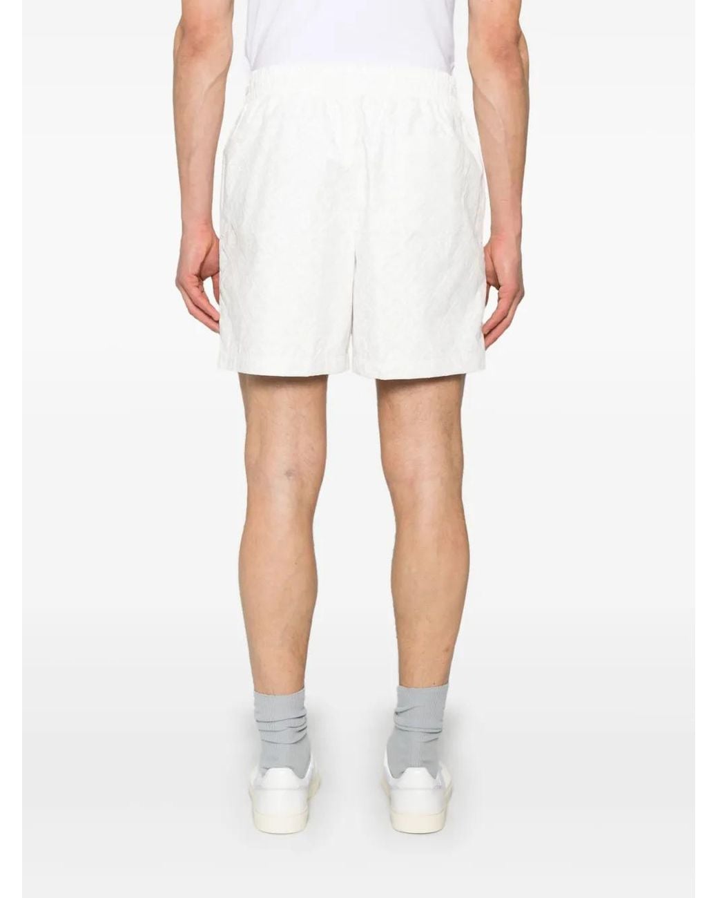 Casablanca White Monogram Drawstring Shorts for men