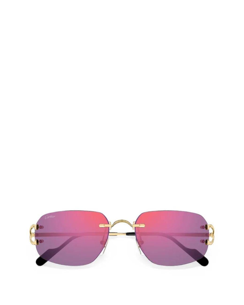 Cartier Pink C De Cartier Rimless Sunglasses