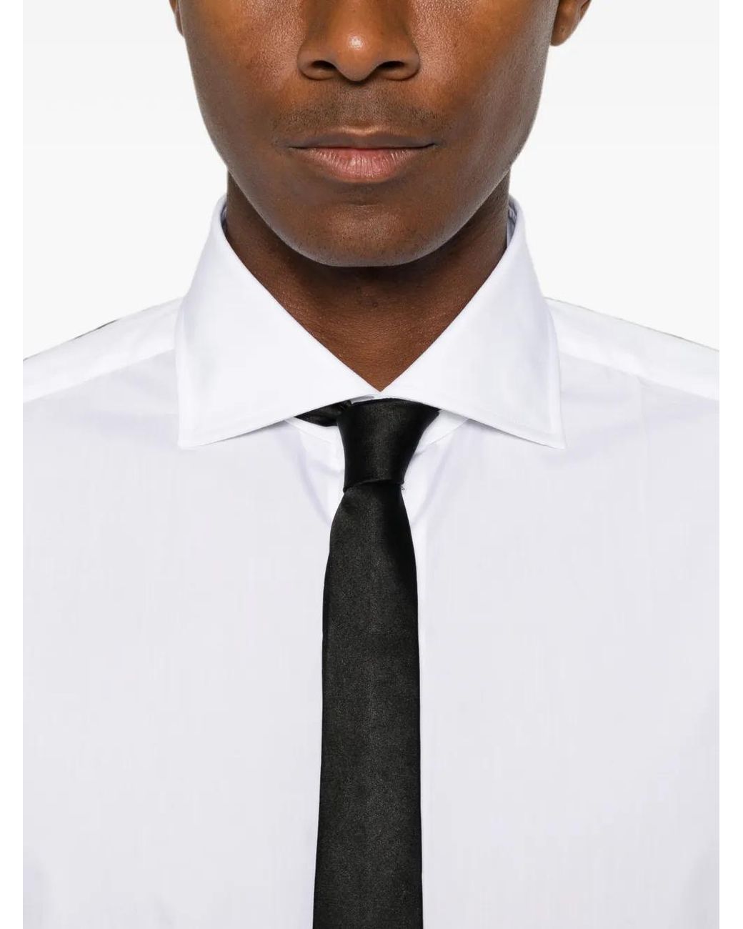 Truzzi White Spread-Collar Long-Sleeve Shirt for men