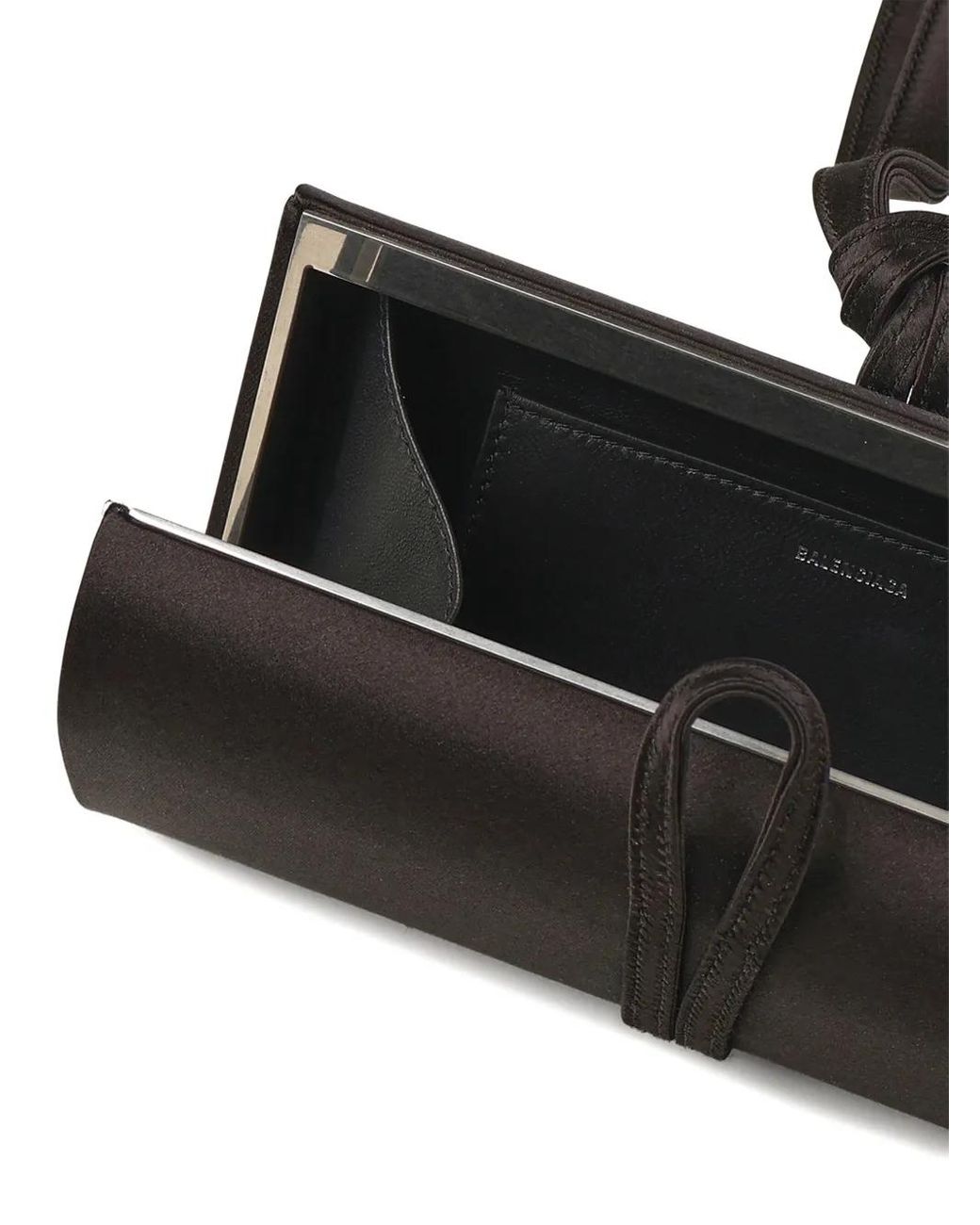 Balenciaga Black Pochette Bb En Satin