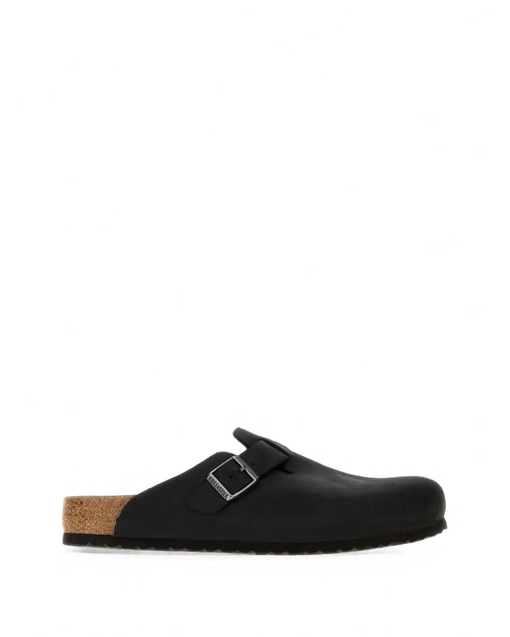 Birkenstock Black Boston Wire Buckle Nubuck Leather Clogs