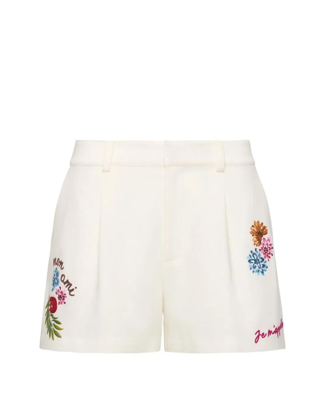 Cinq À Sept Natural Celeste Vine Embroidered Shorts