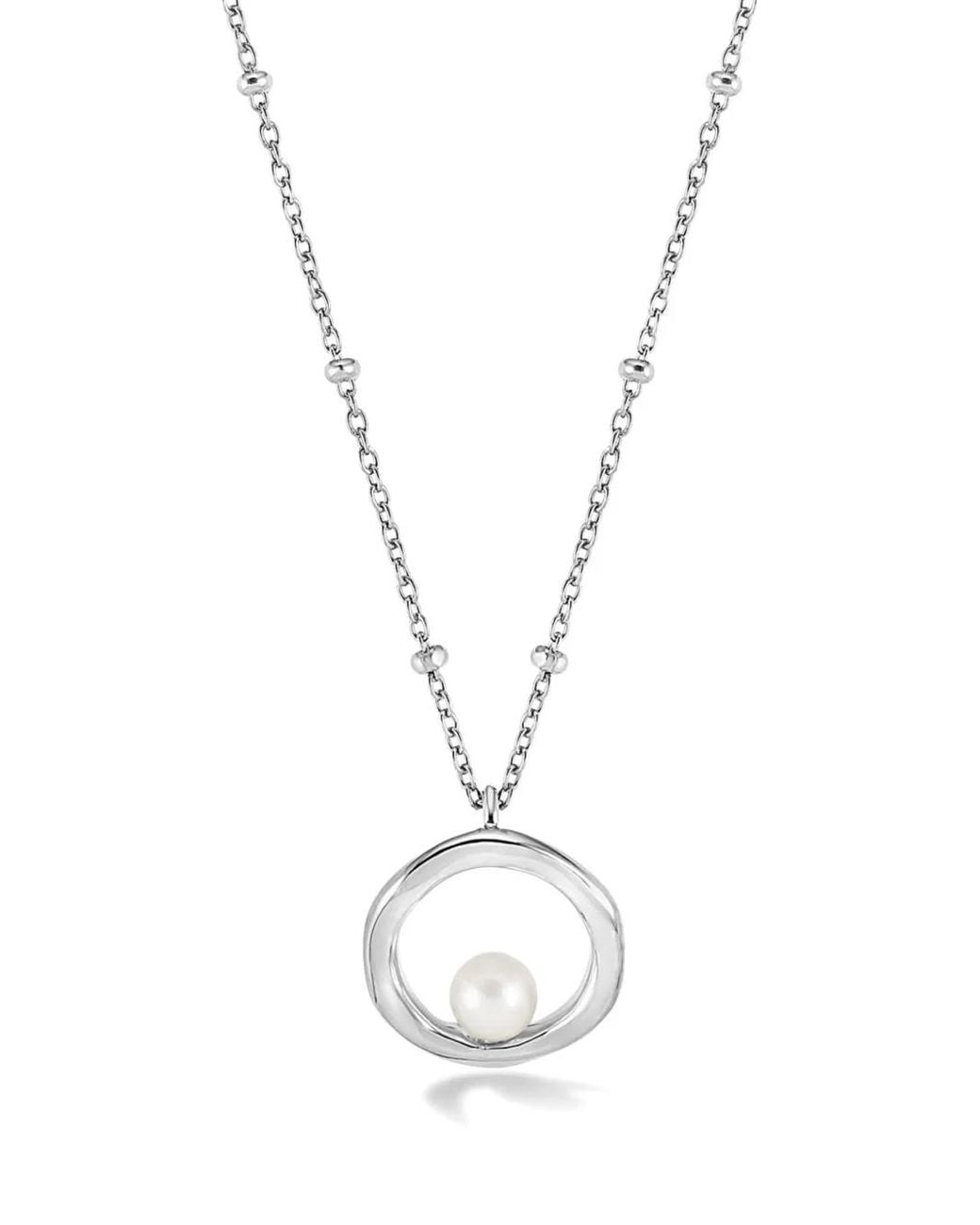 Dower & Hall White Open-Circle Pearl Necklace