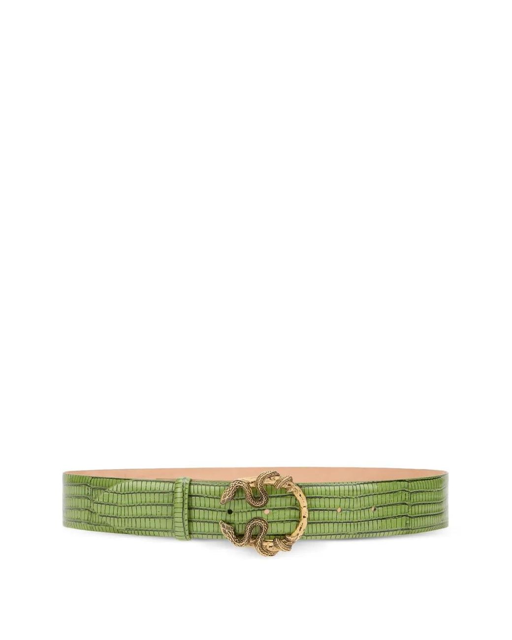 Roberto Cavalli Green Snake-Buckle Belt