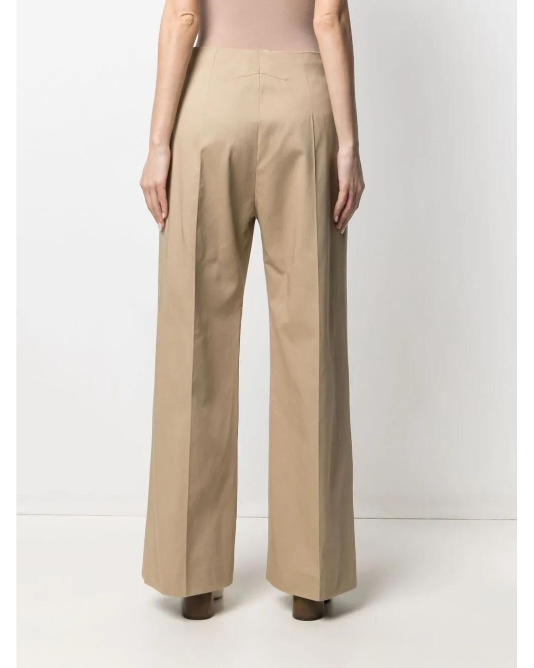 Patou Natural Wide-Leg Tailored Trousers