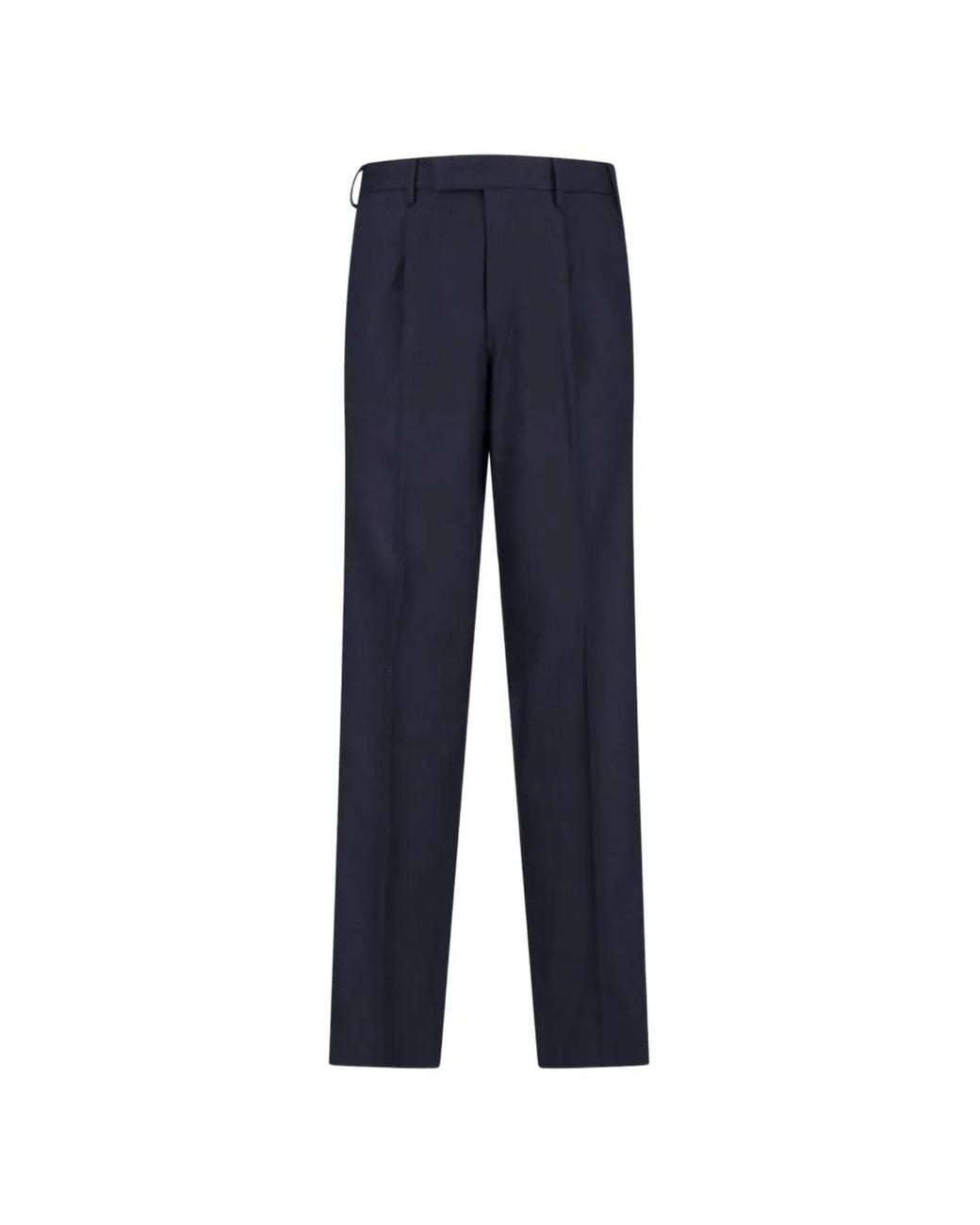 PT Torino Blue Pleated Tailored Trousers for men