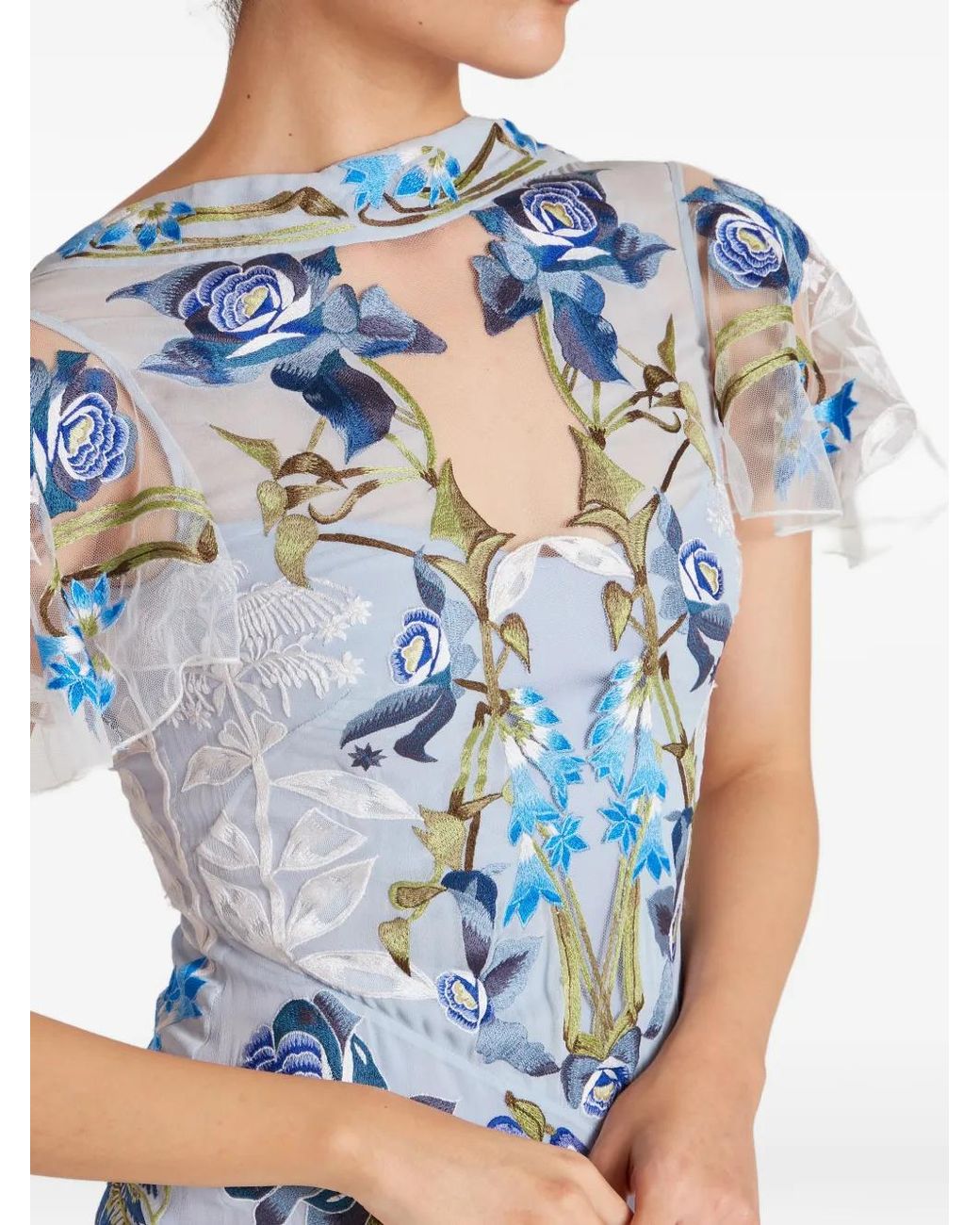 Temperley London Blue Lucille Embroidered Dress