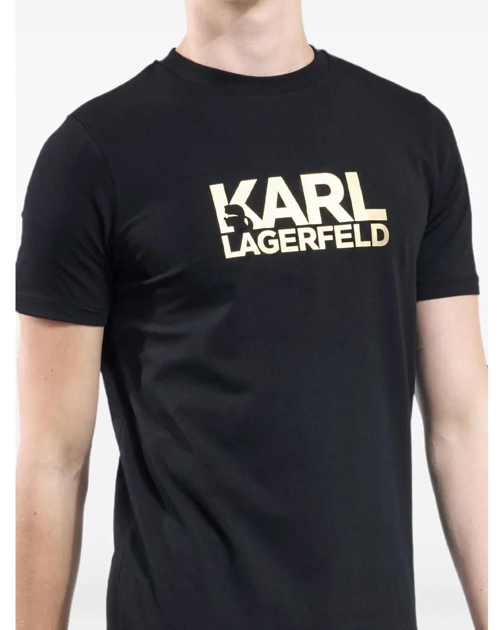 Karl Lagerfeld Blue Logo-Print T-Shirt for men