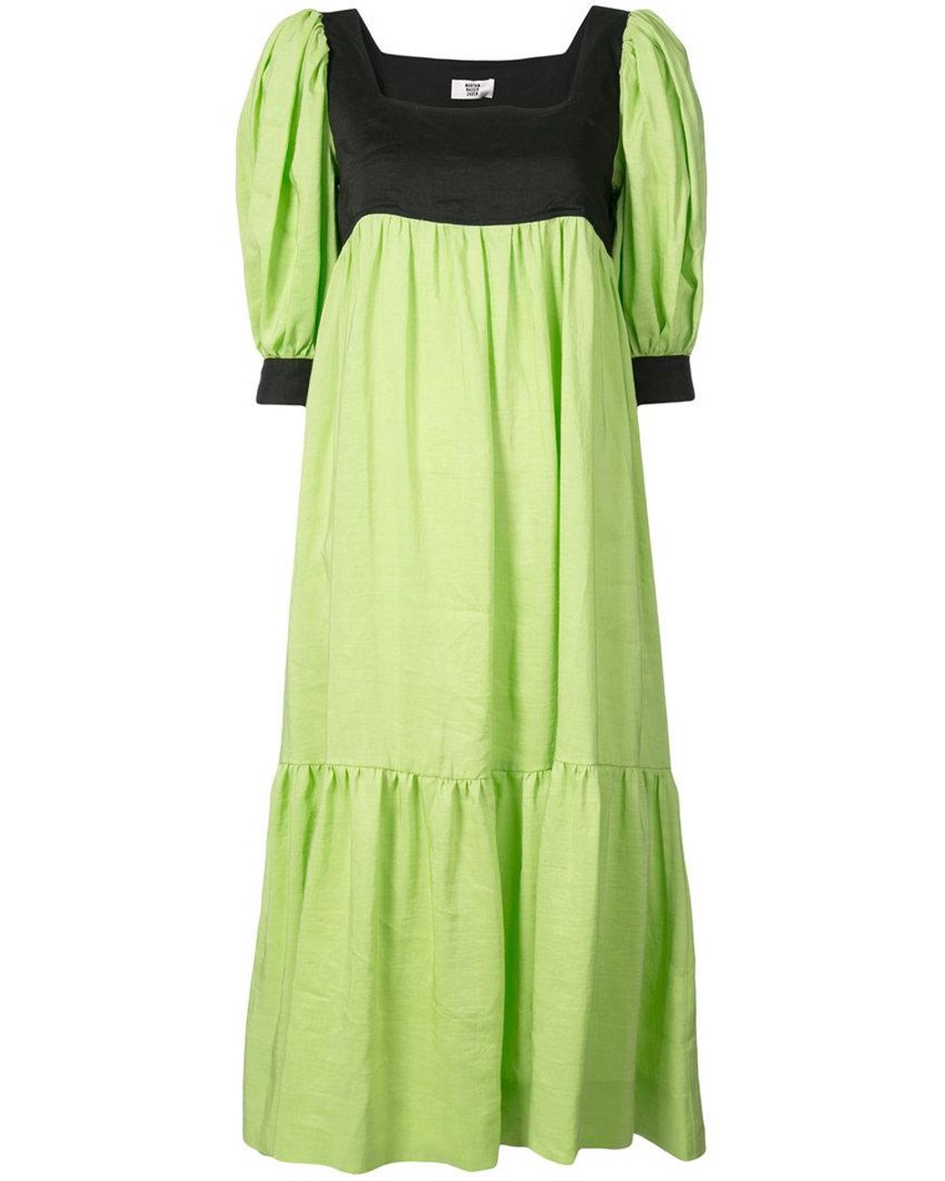Maryam Nassir Zadeh Linen Yara Dress in Green | Lyst
