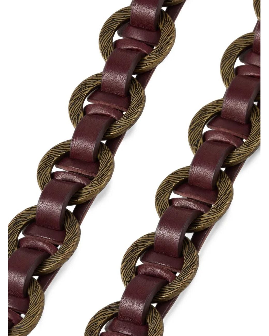 Ba&sh White Berty Chain-Link Leather Belt