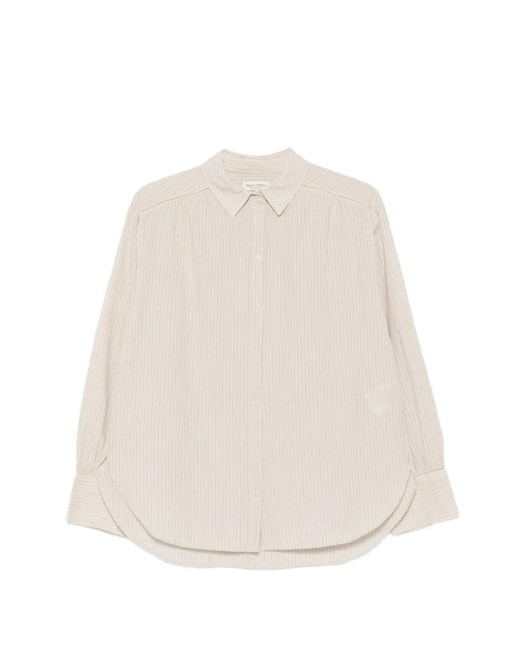 Marc O' Polo White Pinstriped Shirt