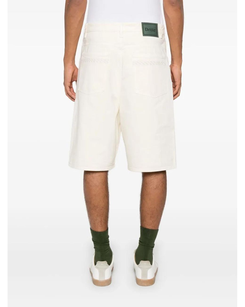 Drole de Monsieur White Le Baggy Shorts for men