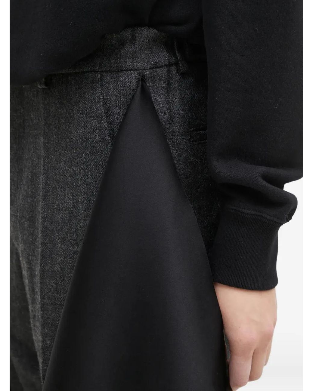 Undercover Black Draped-Panel Trousers