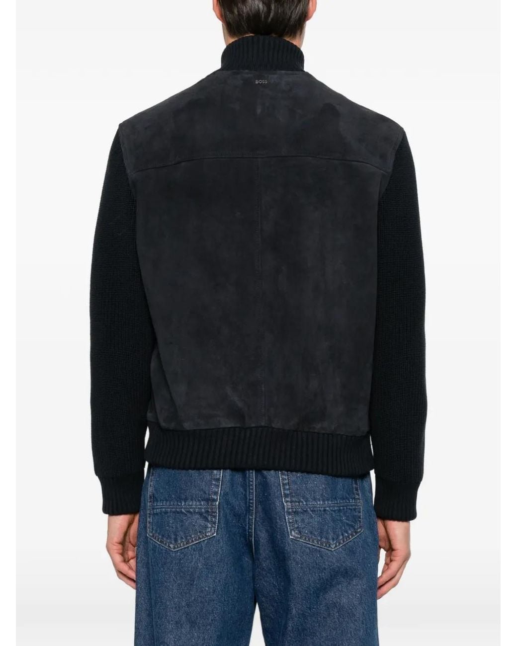 Boss Black Suede Panelled Jacket for men