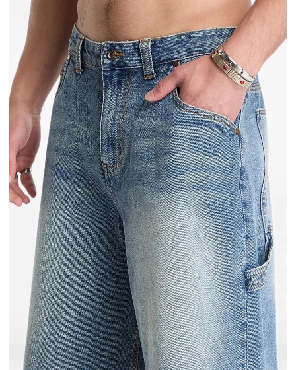 Dime Blue Denim Shorts for men