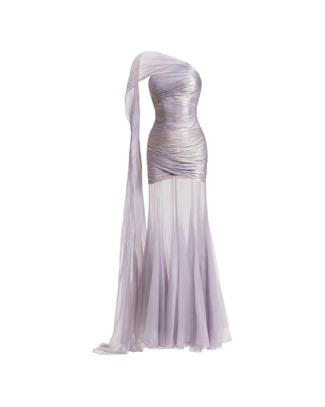 Maria Lucia Hohan Purple Marimar One-Shoulder Maxi Gown