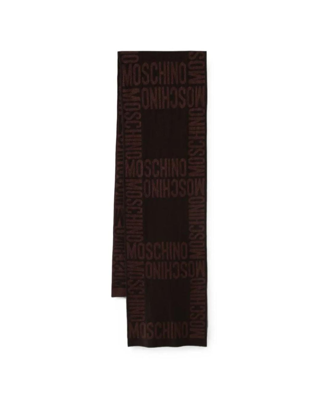 Moschino Black Logo-Intarsia Wool Scarf