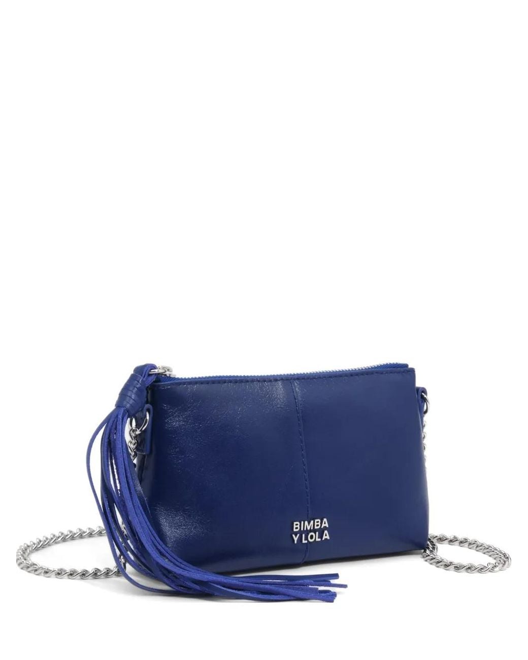 Bimba Y Lola Blue Electric- Fringed Leather Mini Bag