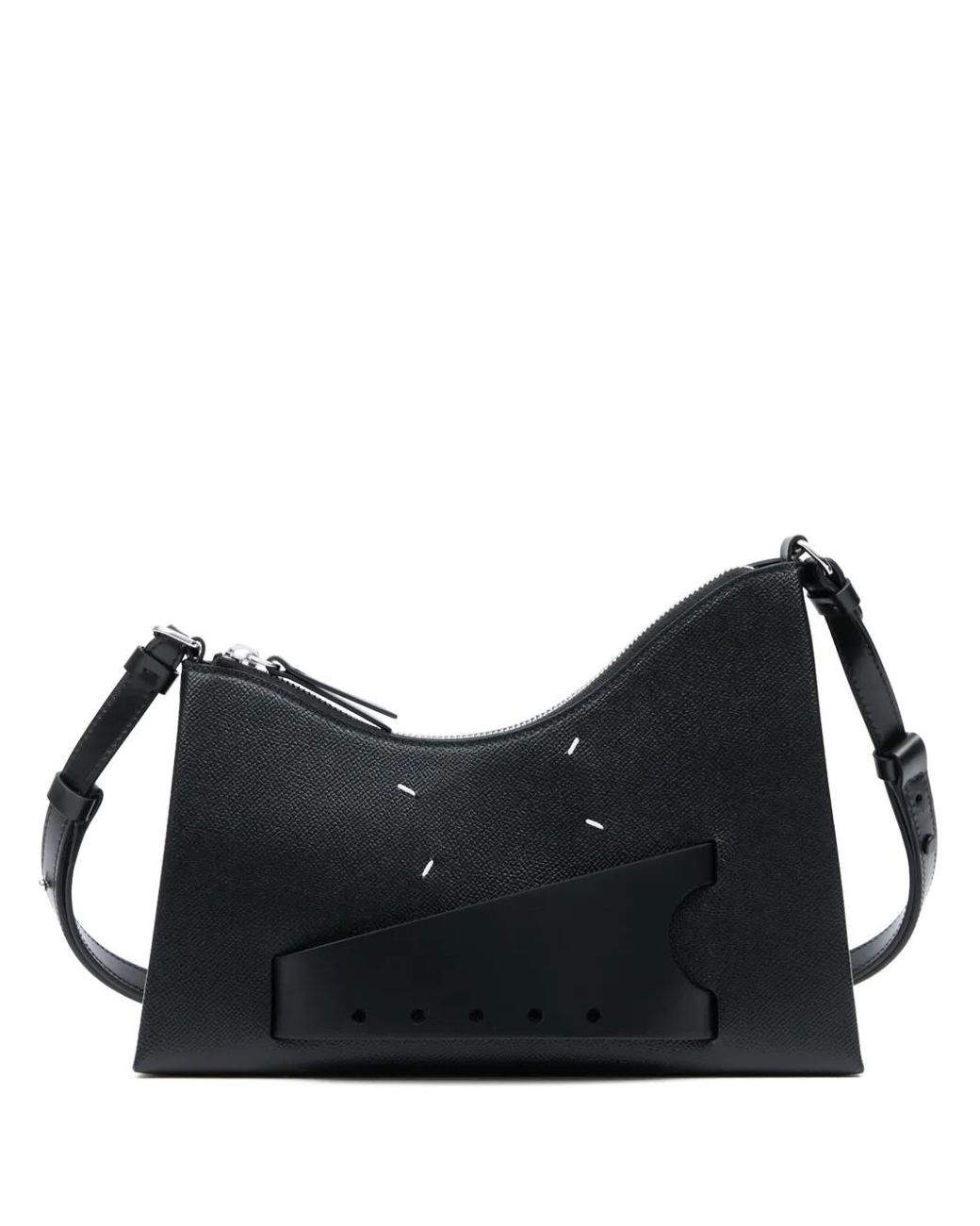 Maison Margiela Black Small Snatched Leather Shoulder Bag