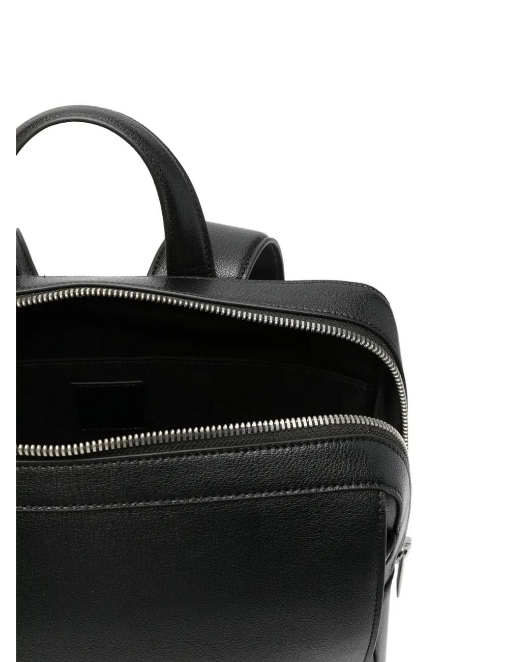 Sandro Black Reconstituted Leather Backpack for men