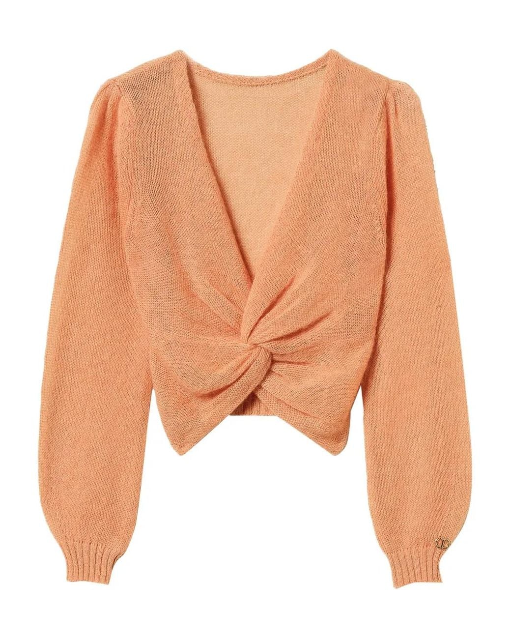 Twinset Pink Pull À Détail Torsadé