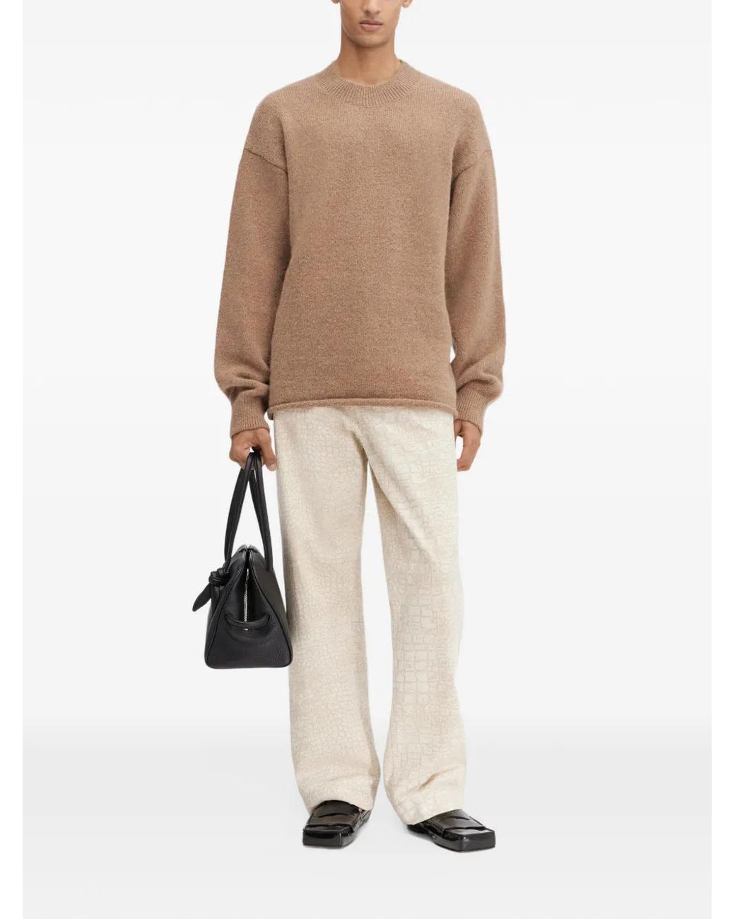 Jacquemus Brown Drop-Shoulder Sweater for men