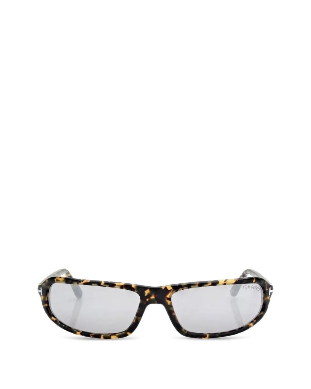 Tom Ford White Addison Rectangle-Frame Sunglasses