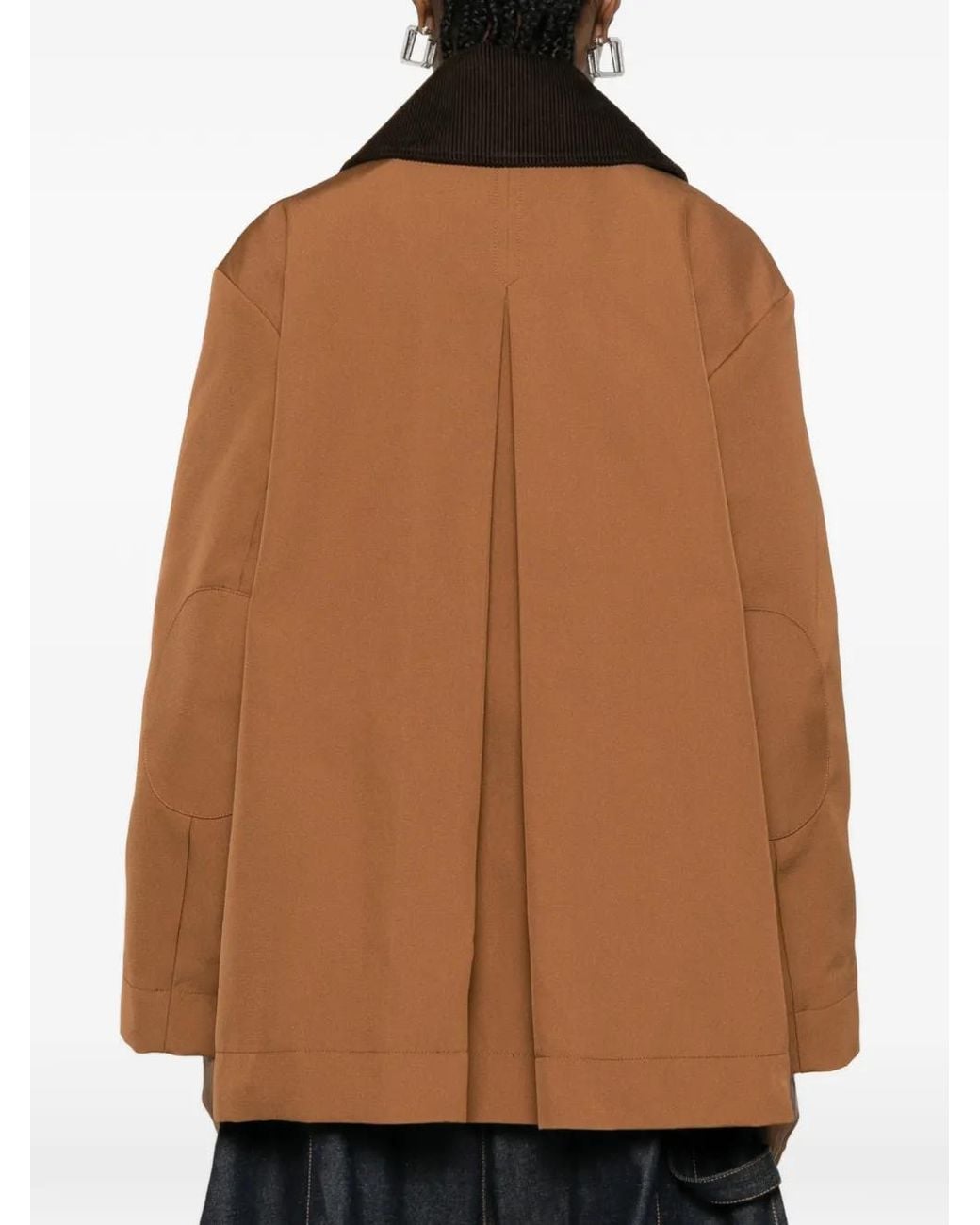 Ganni Brown Corduroy-Collar Pocket Jacket