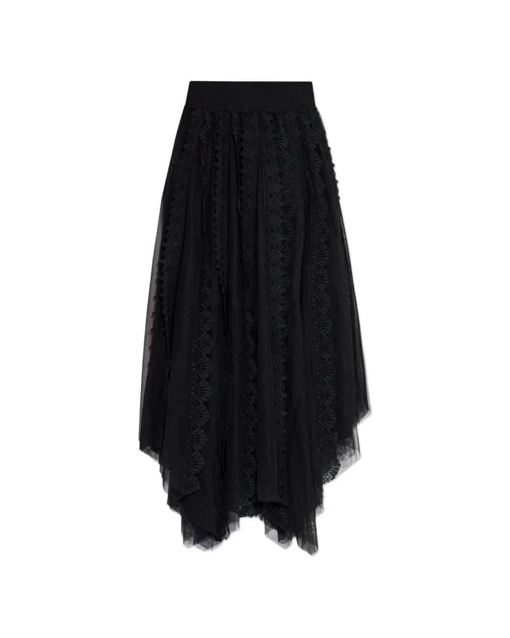 AllSaints Black Vashtie Lace Maxi Skirt