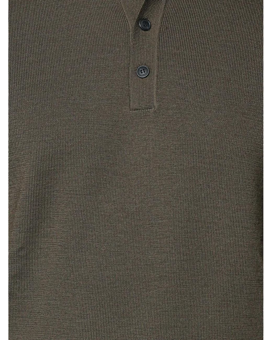 Trussardi Green Wool Polo Shirt for men
