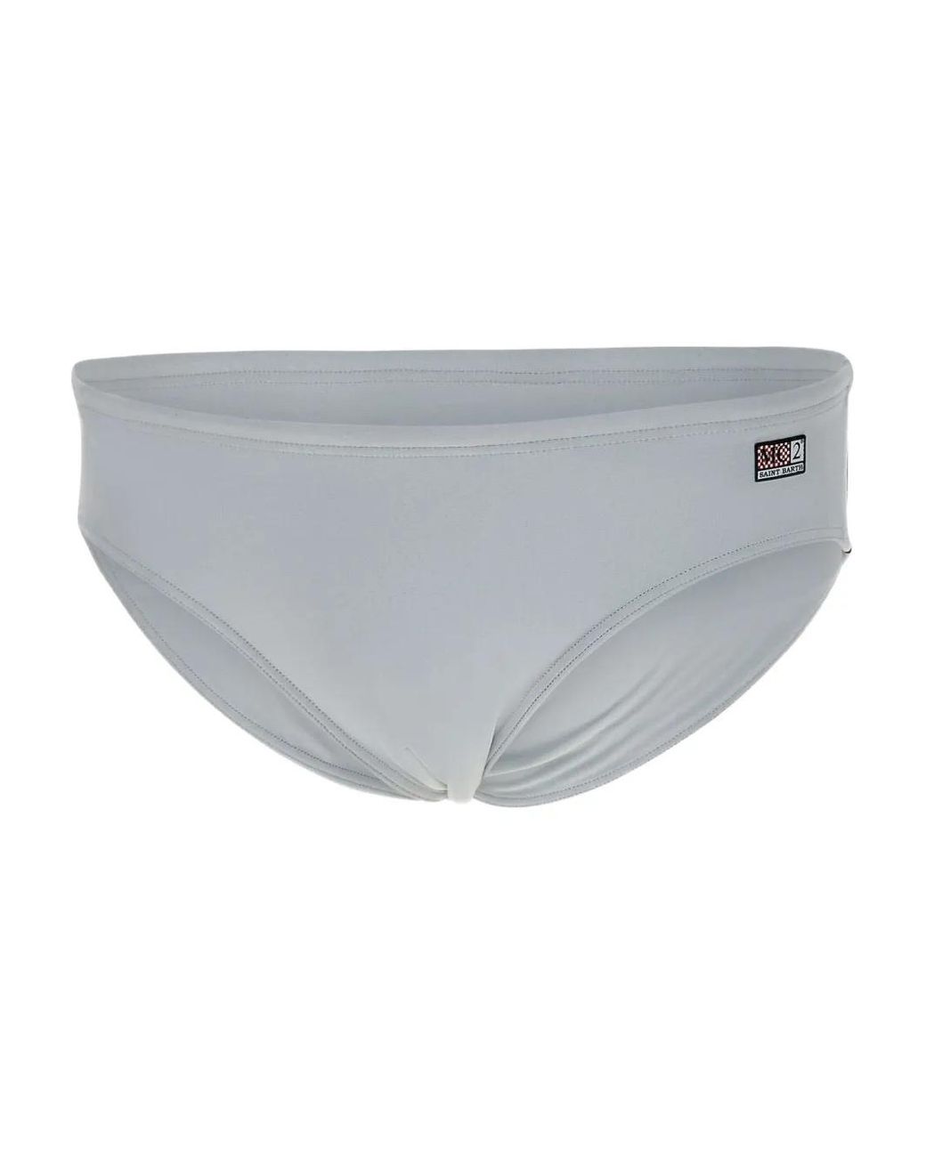 Mc2 Saint Barth Gray Logo-Patch Swim Trunks for men