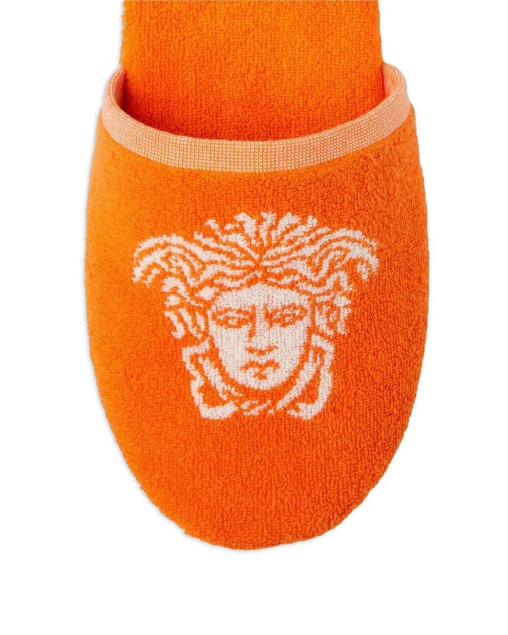 Versace Orange Cotton-Terry Jacquard Slippers
