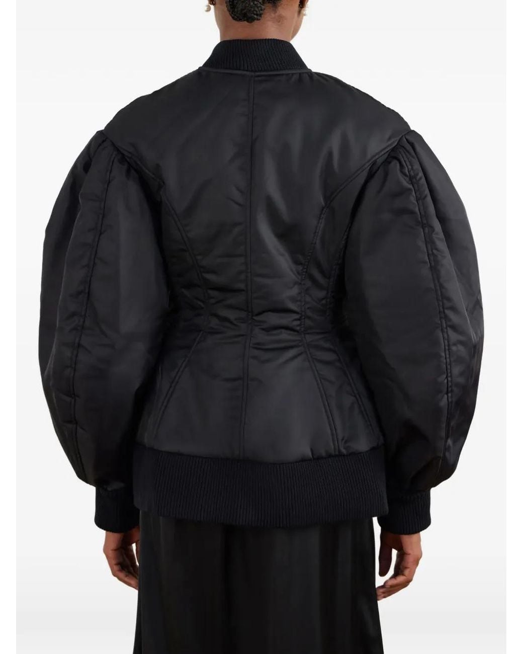 Simone Rocha Black Padded Sculpted Bomber Jacket