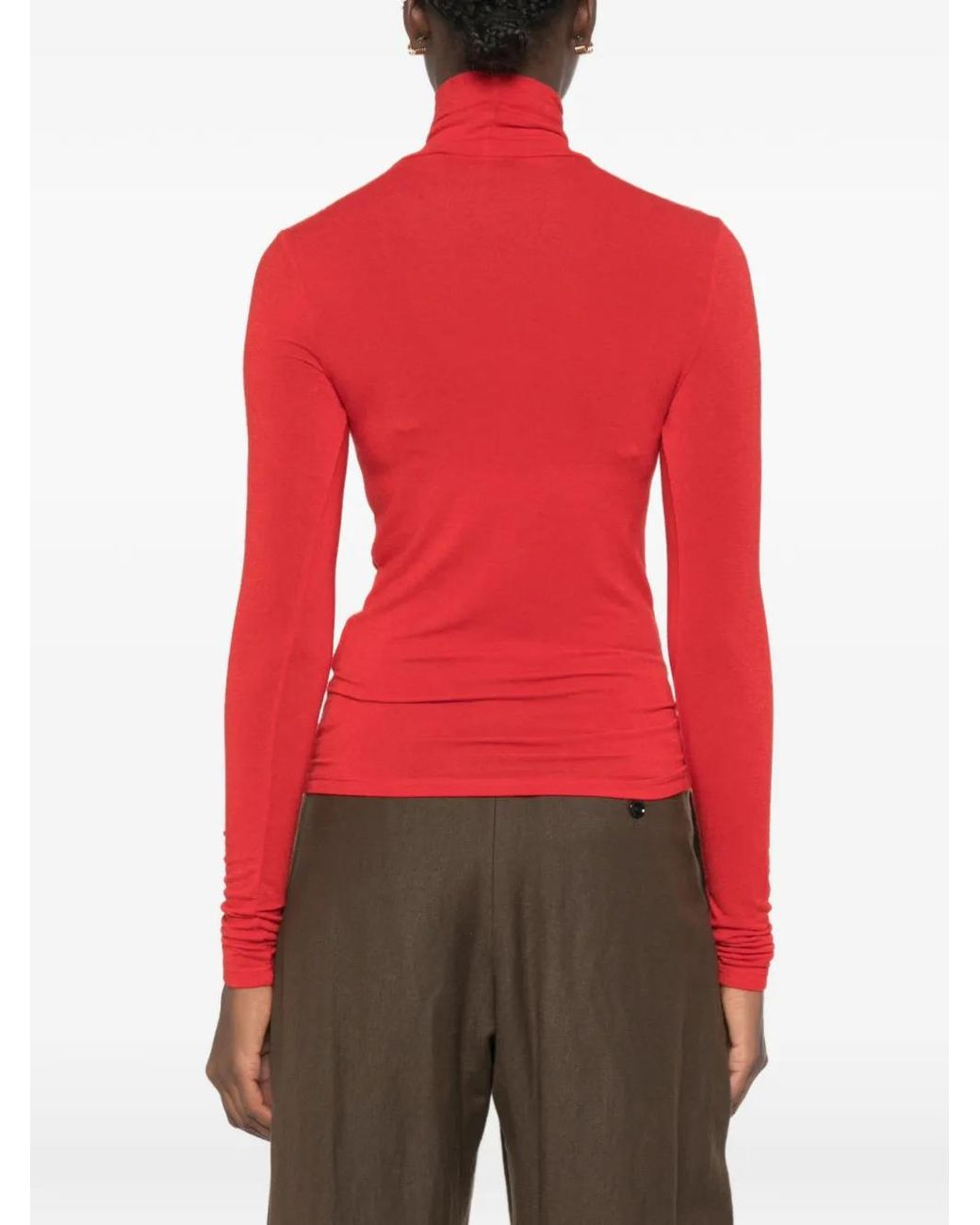 Tela Red Matilde Roll-Neck Long-Sleeve Top
