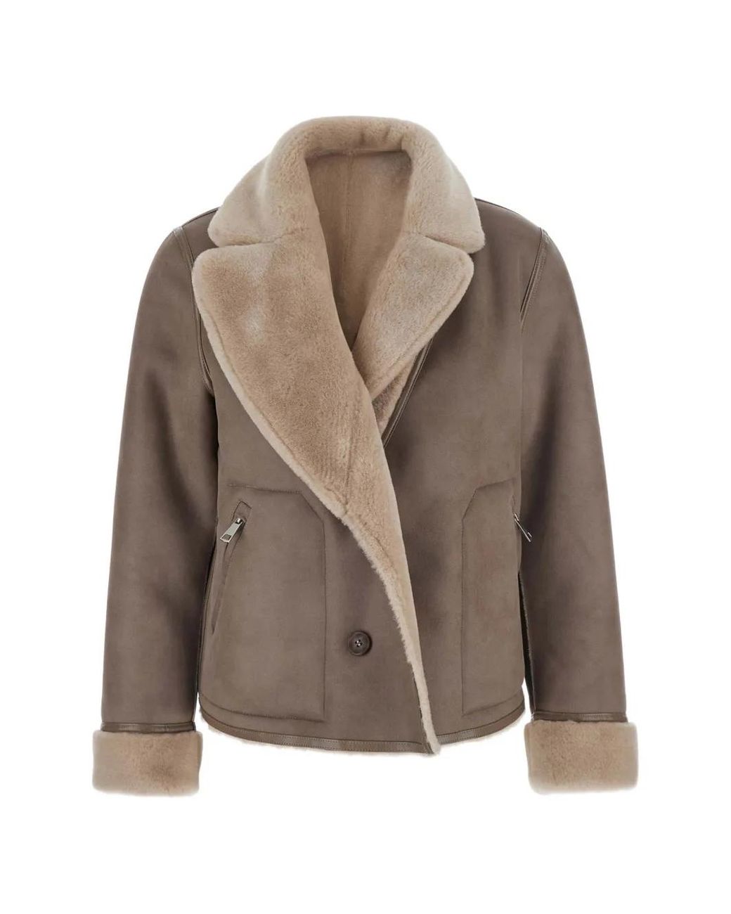 Urbancode Natural Reversible Shearling Jacket