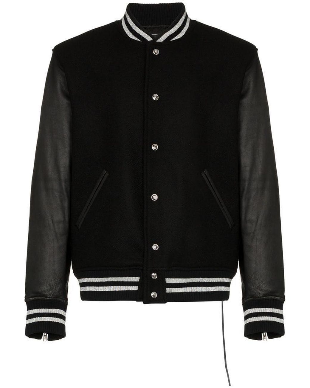 Mastermind Japan Skull-detailed Cashmere & Leather Varsity Jacket in ...