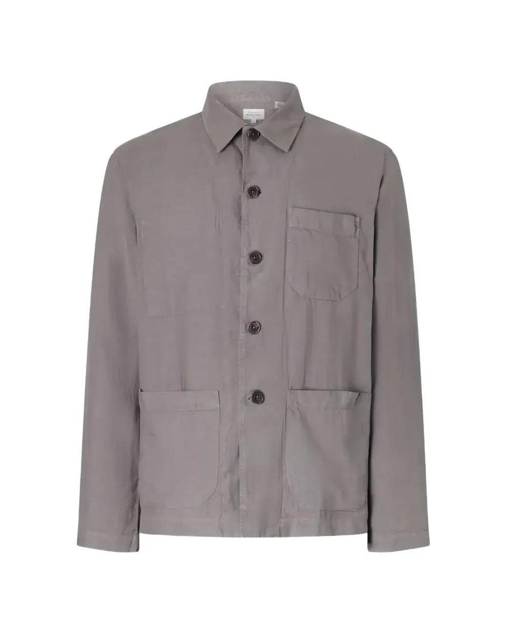 Hartford Gray Perrry Button-Up Patch-Pocket Jacket for men
