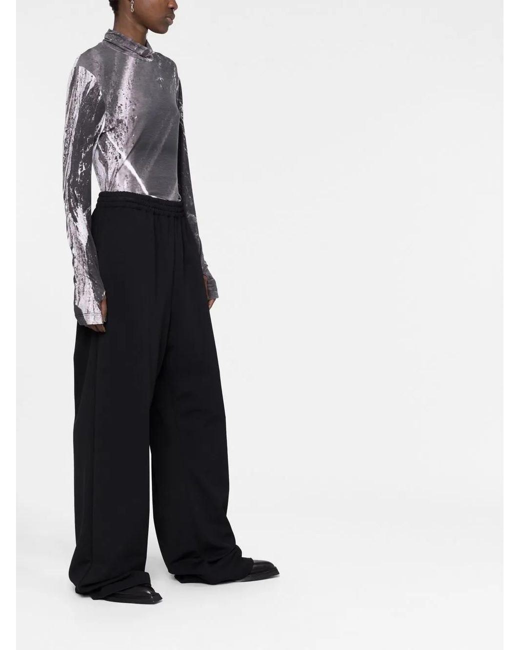 Balenciaga Black Wide-Leg Trousers