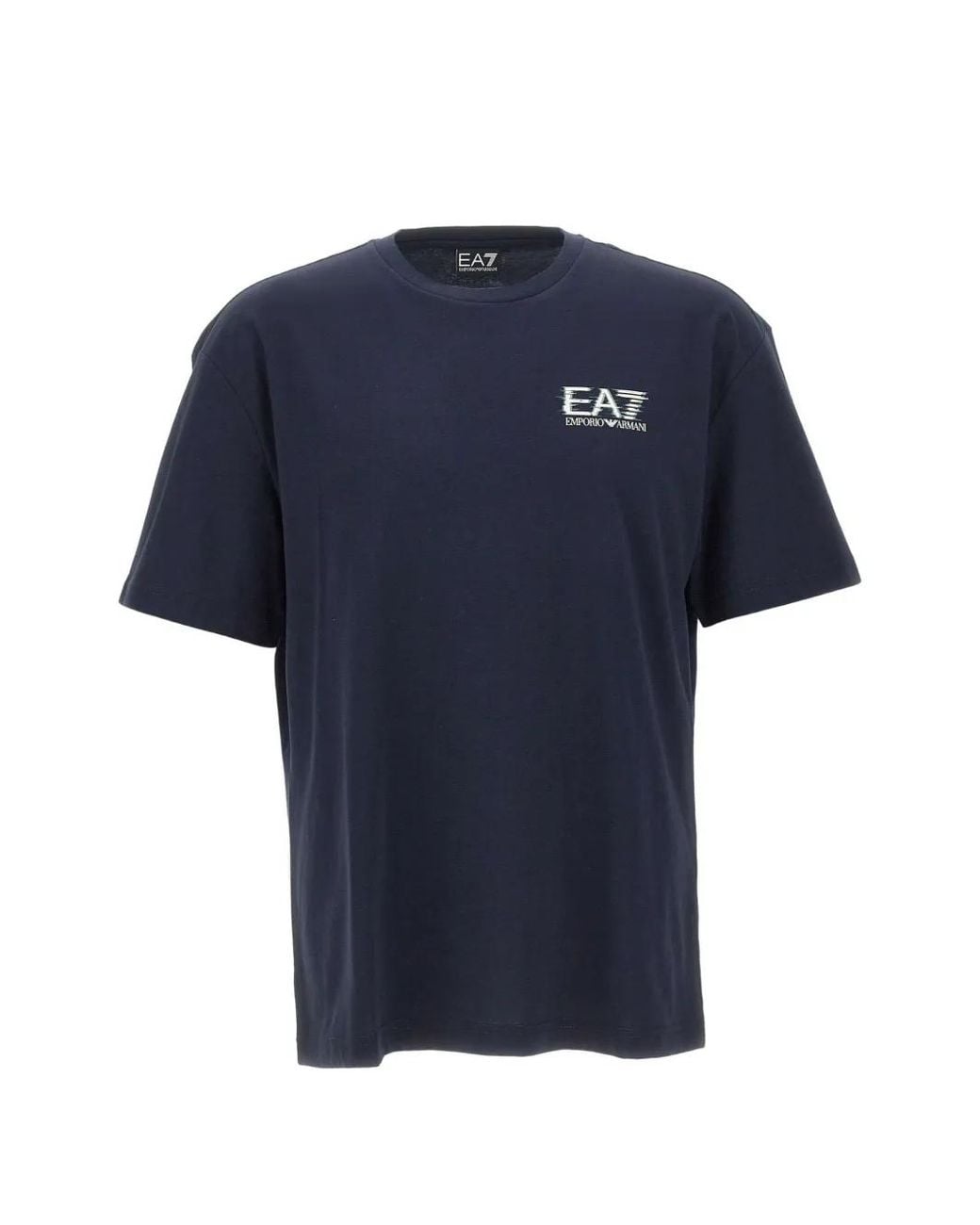 EA7 Blue Visibility Cotton Jersey T-Shirt for men