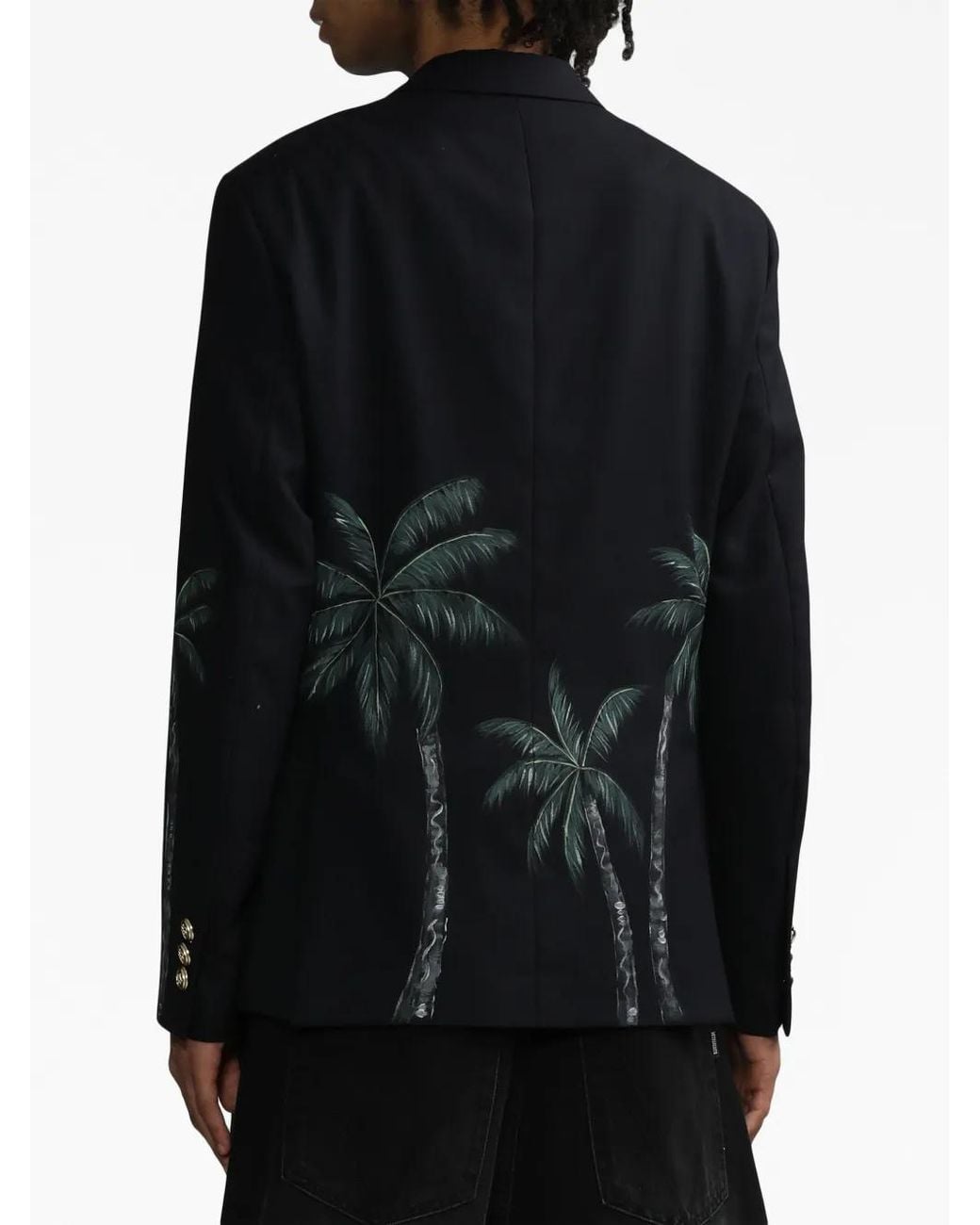 Palm Angels Blue Palms Classic Double-Breasted Blazer for men